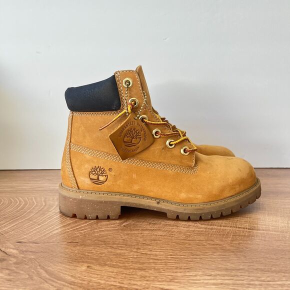 Timberland Premium Waterproof Wheat Nubuck Boots Men's Size 3.5 - Picture 1 of 9